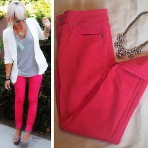 Pink Skinny Ankle Jeans